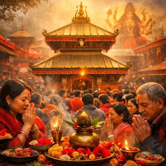 चैते दशैँ आज: शक्तिपीठमा भक्तजनको भीड, राम नवमीको तयारी सुरु